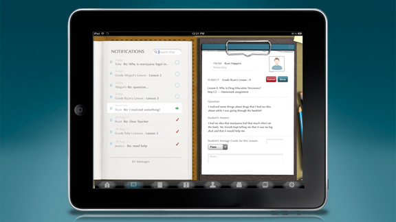 
    <ul>
        <li>Also included is a student grading system, providing the ability to grade each step and write notes for each</li>
        <li>A notification and messaging system allows teachers to send and receive personalized messages to and from individual students</li>
    </ul>
    